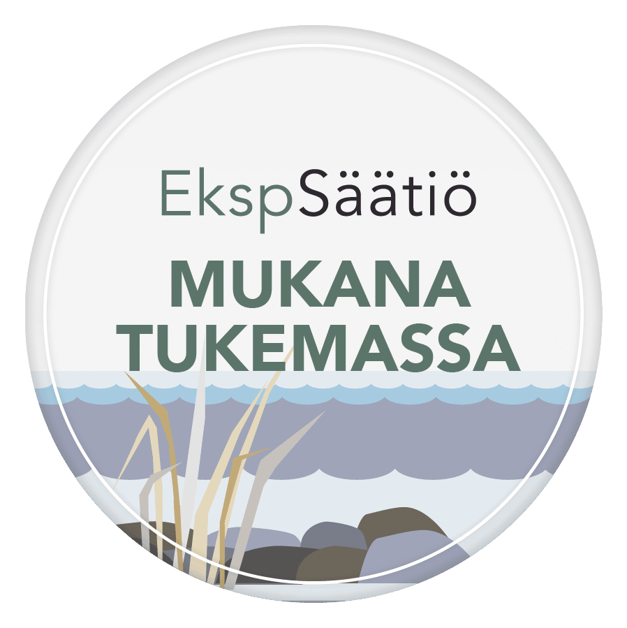 Logo, jossa lukee EkspSäätiö mukana tukemassa.
